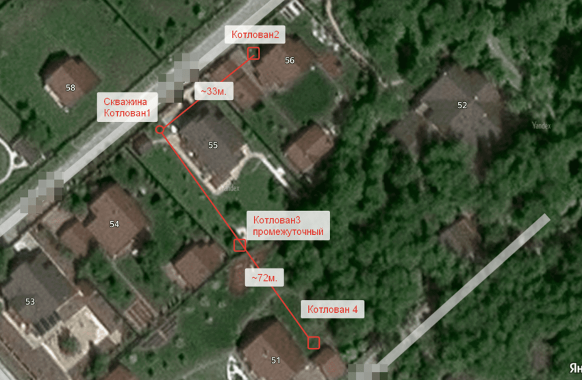 Запланированная схема прокладки коммуникаций